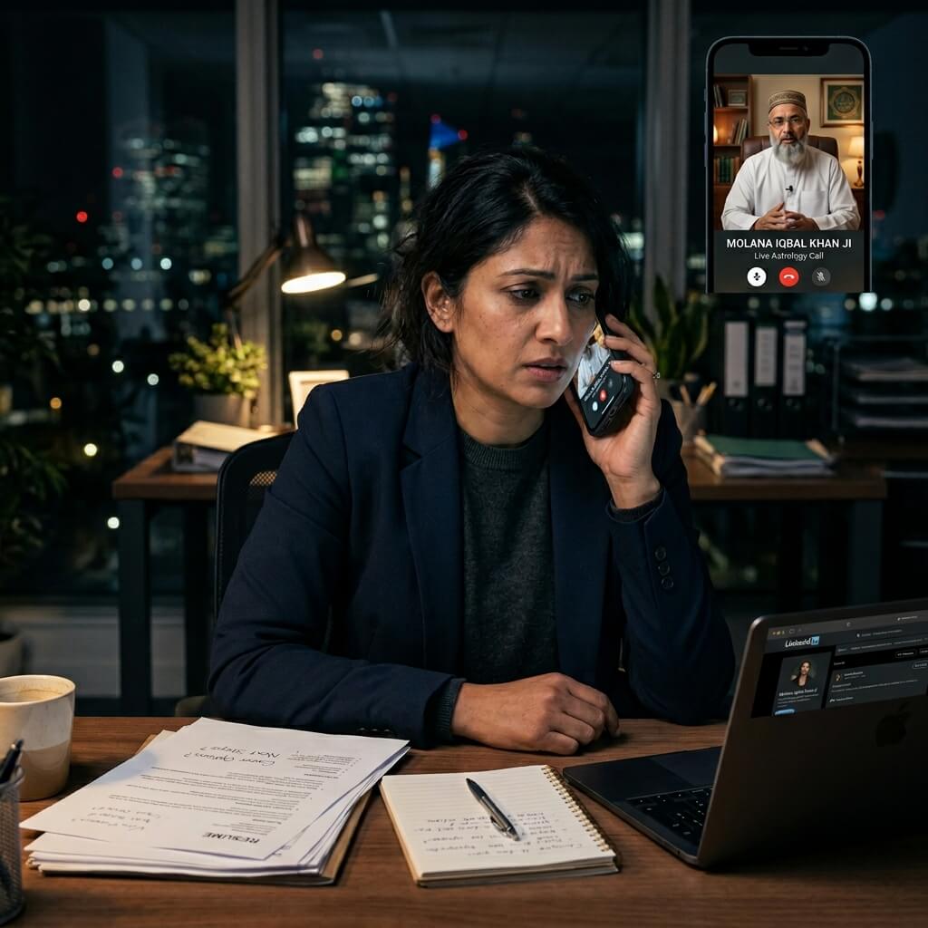 A person consulting an astrologer for career and job success guidance